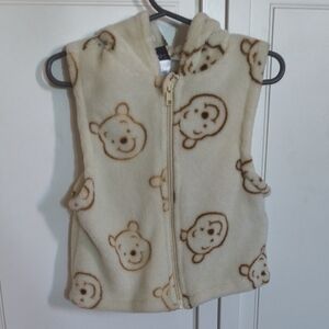 Cream Teddy Face Fleece Hooded Vest